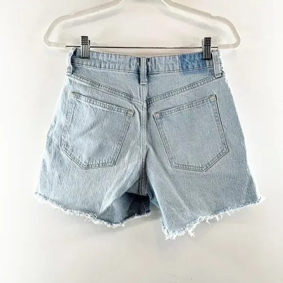 Abercrombie & Fitch High Rise Curve Love Dad Shorts Light Wash Blue 26 / 2 - Picture 4 of 5